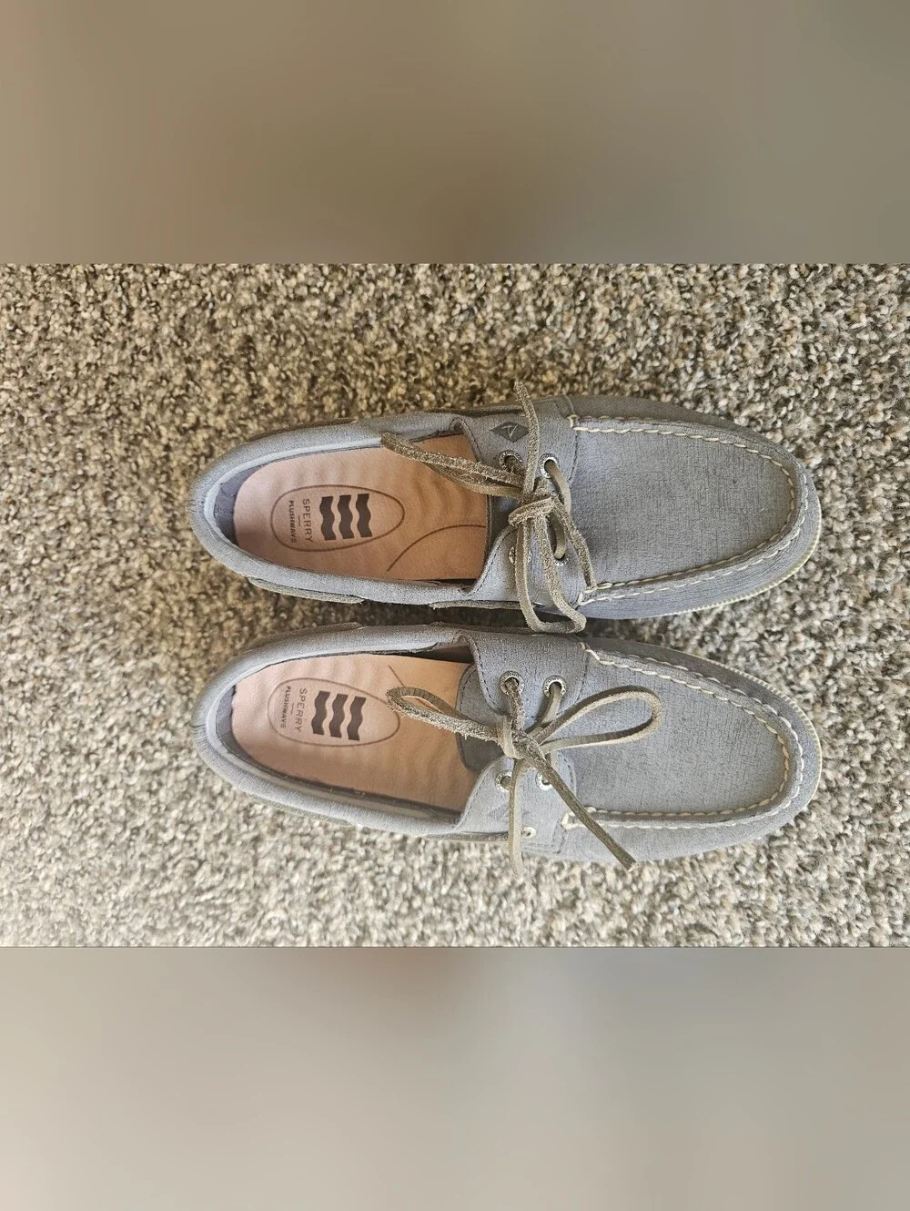 Sperry Men’s Grey Canvas 2-Eye Boat Shoes